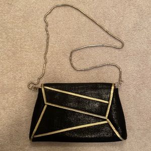 Trina Turk black shoulder bag convertible clutch